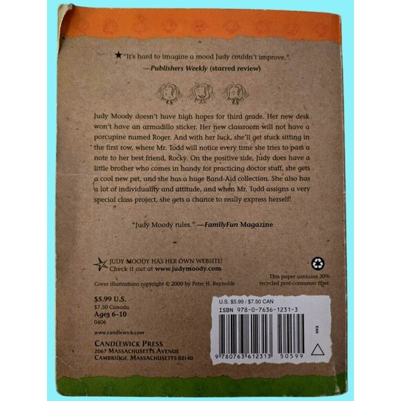 Judy Moody Was In A Mood Paperback Book No. 1 - Megan McDonald - Picture 2 of 2